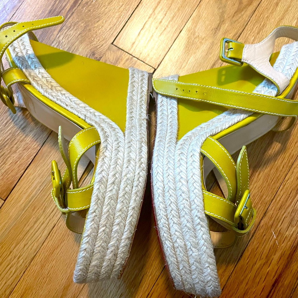 Lime yellow Christian Louboutin espadrilles
